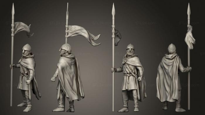 Military figurines (Reconquer Levy Standard Bearer, STKW_11382) 3D models for cnc