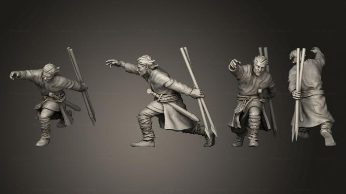 Military figurines (Reconquer Unarmoured Spanish Levy Set A Javelineers, STKW_11383) 3D models for cnc