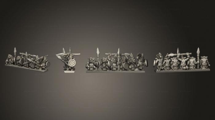 Military figurines (Red Nebular forest goblin spearmen fg spearstrip 5, STKW_11390) 3D models for cnc