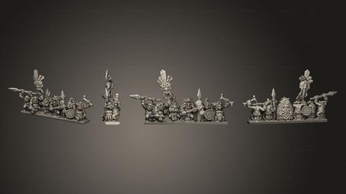 Military figurines (Red Nebular forest goblin spearmen spear command, STKW_11391) 3D models for cnc