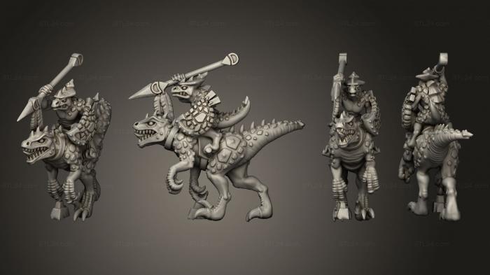 Military figurines (reptilian cavalry 1, STKW_11453) 3D models for cnc
