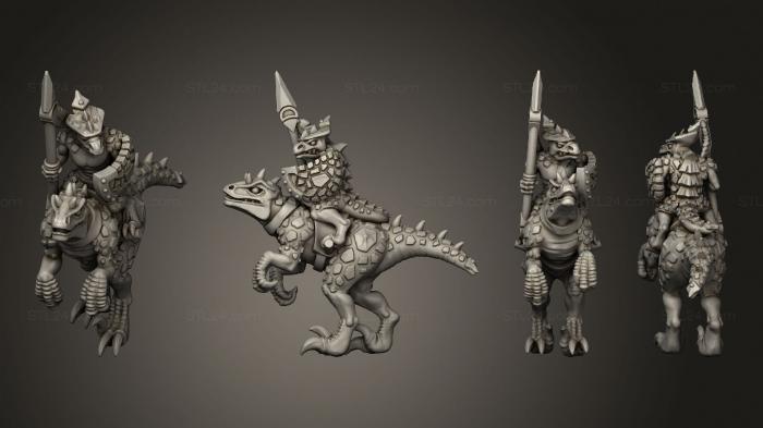 Military figurines (reptilian cavalry 7, STKW_11459) 3D models for cnc