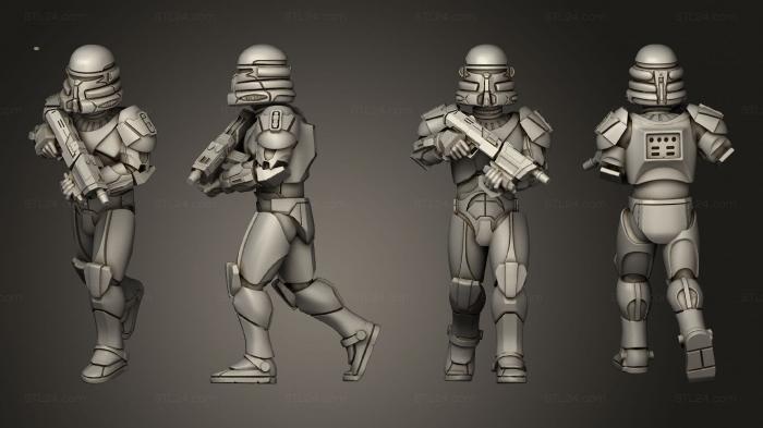Military figurines (Republic Commando Squad 02, STKW_11550) 3D models for cnc