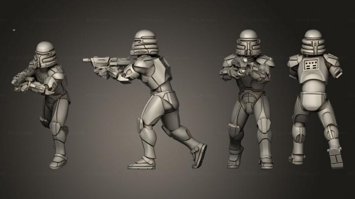 Military figurines (Republic Commando Squad 03, STKW_11552) 3D models for cnc