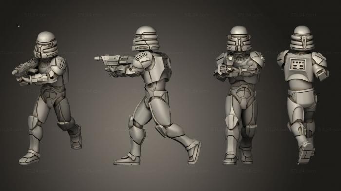 Military figurines (Republic Commando Squad, STKW_11553) 3D models for cnc