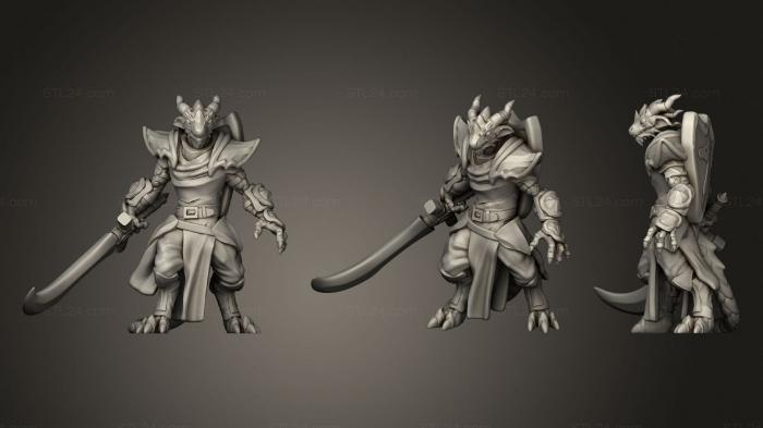 Military figurines (Half Dragon Paladin cleric Miniature, STKW_1172) 3D models for cnc