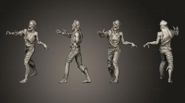 Military figurines (Rotting Zombie Male, STKW_11801) 3D models for cnc