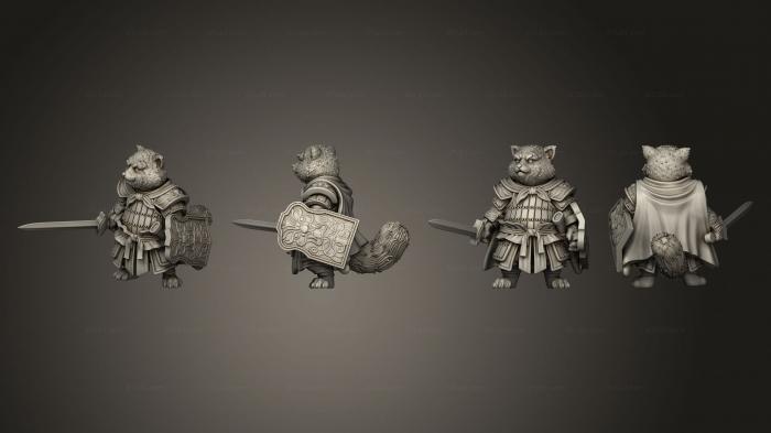 Military figurines (Rowdy Red Panda Swordsman 02, STKW_11827) 3D models for cnc