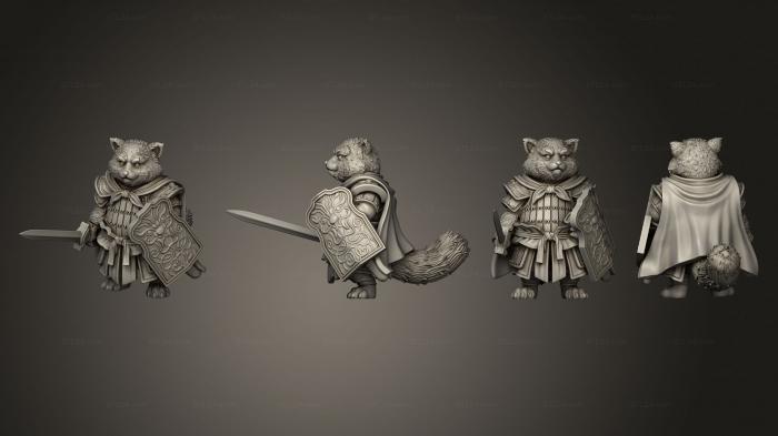Military figurines (Rowdy Red Panda Swordsman 04, STKW_11829) 3D models for cnc