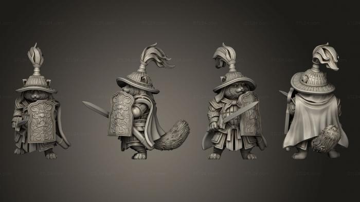 Military figurines (Rowdy Red Panda Swordsman 05, STKW_11830) 3D models for cnc