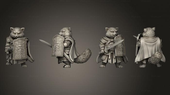 Military figurines (Rowdy Red Panda Swordsman 06, STKW_11831) 3D models for cnc
