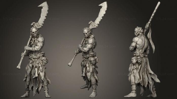 Military figurines (Headhunters Bone Crusher pose 2, STKW_1185) 3D models for cnc