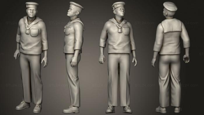 Military figurines (Sailor Looking Up 1 72, STKW_11911) 3D models for cnc