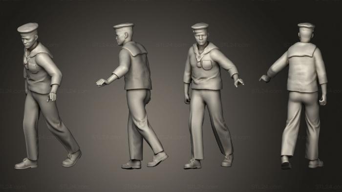 Military figurines (Sailor Walking A 1 72, STKW_11918) 3D models for cnc