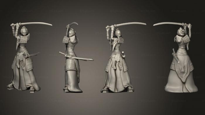 Military figurines (Samurai Female 01, STKW_11940) 3D models for cnc