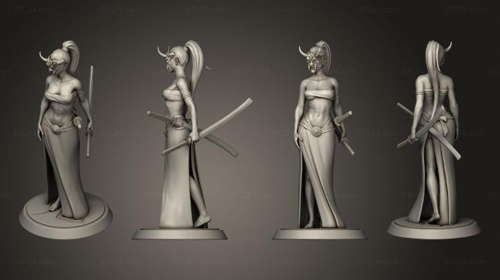 Military figurines (Samurai Female Oni, STKW_11945) 3D models for cnc