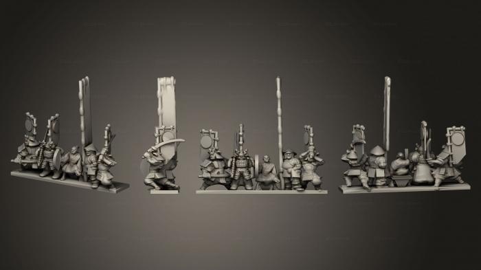 Military figurines (Samurai Footmen Strip 01, STKW_11947) 3D models for cnc
