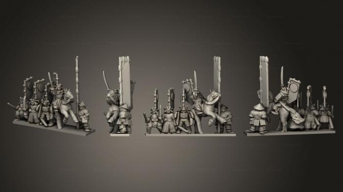 Military figurines (Samurai Footmen Strip 02, STKW_11948) 3D models for cnc