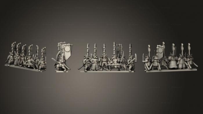 Military figurines (Samurai Footmen Strip 05, STKW_11951) 3D models for cnc
