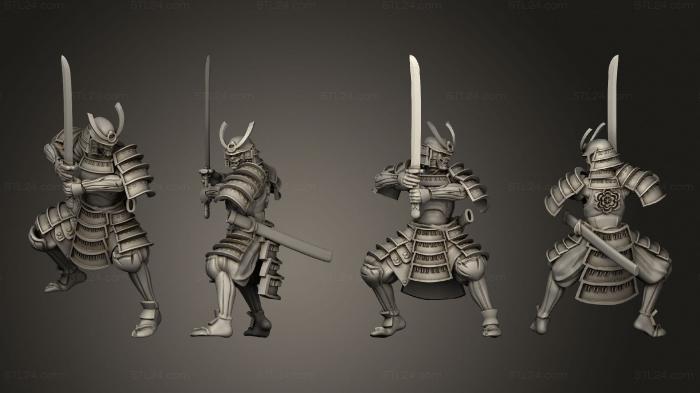 Military figurines (Samurai 02, STKW_11953) 3D models for cnc