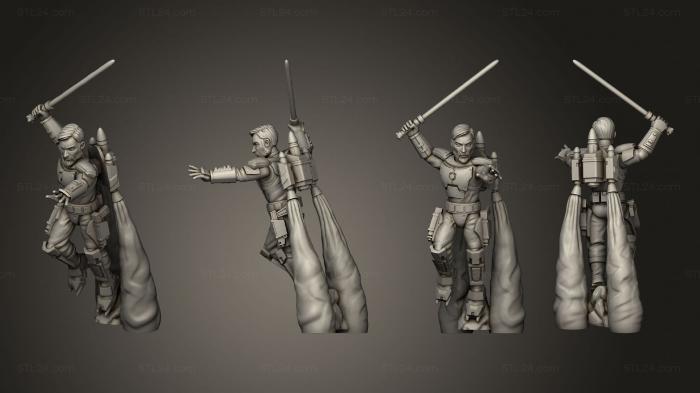 Military figurines (Satine Knight supports, STKW_11990) 3D models for cnc