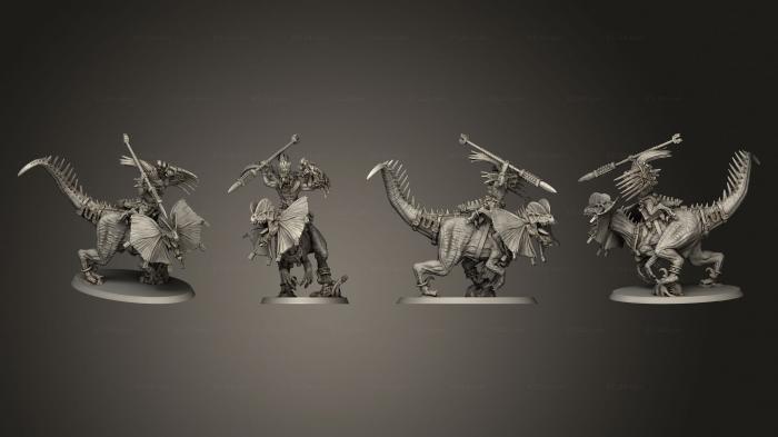 Military figurines (Saurian General on Dilophosaurus, STKW_12001) 3D models for cnc