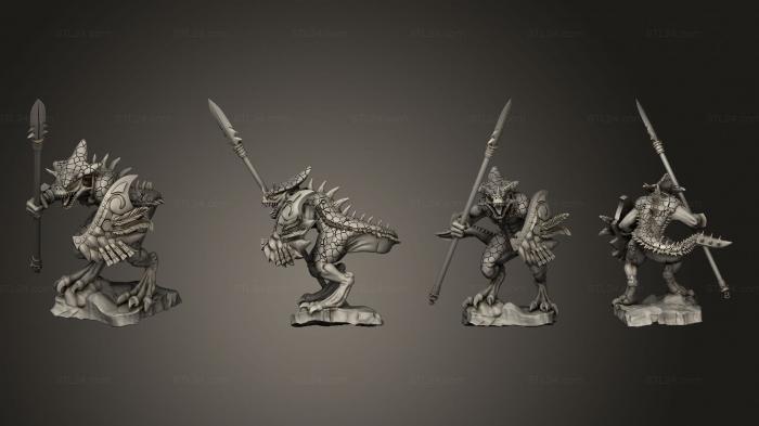Military figurines (SAURUS WITH SPEAR 1, STKW_12003) 3D models for cnc