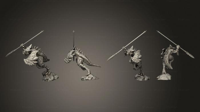 Military figurines (SAURUS WITH SPEAR 3, STKW_12005) 3D models for cnc