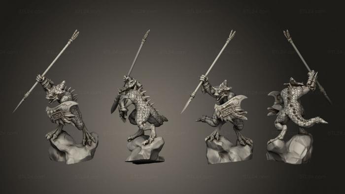Military figurines (SAURUS WITH SPEAR 5, STKW_12006) 3D models for cnc