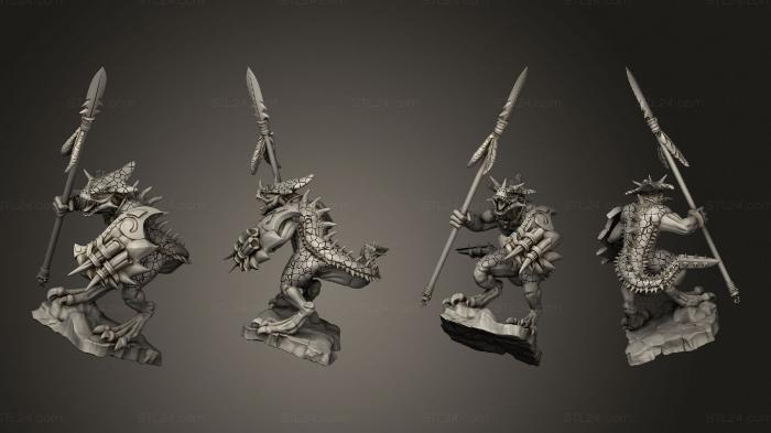 Military figurines (SAURUS WITH SPEAR 6, STKW_12007) 3D models for cnc