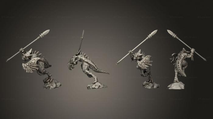 Military figurines (SAURUS WITH SPEAR 8, STKW_12009) 3D models for cnc