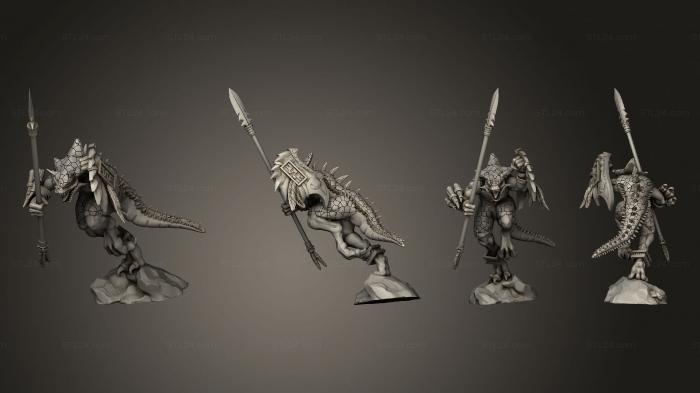 Military figurines (SAURUS WITH SPEAR 9, STKW_12010) 3D models for cnc