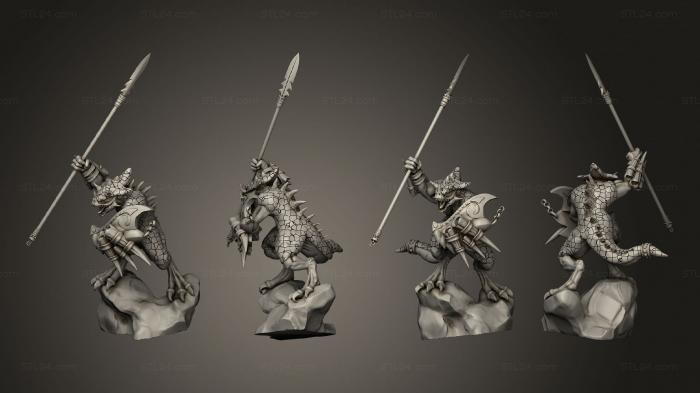Military figurines (SAURUS WITH SPEAR 10, STKW_12011) 3D models for cnc