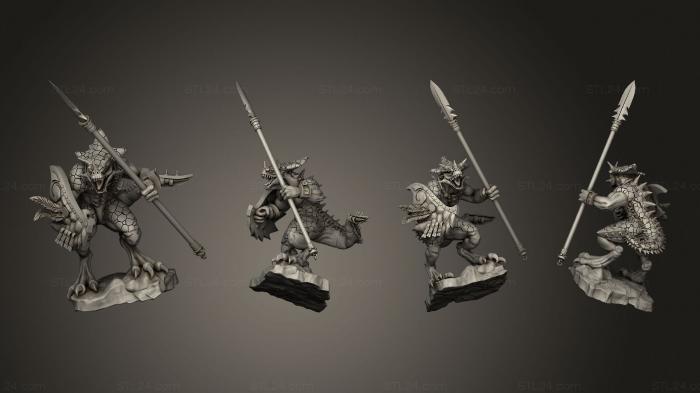 Military figurines (SAURUS WITH SPEAR 11, STKW_12012) 3D models for cnc