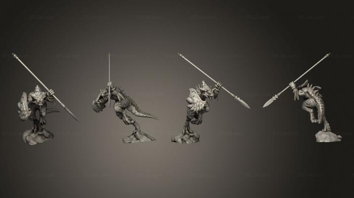 Military figurines (SAURUS WITH SPEAR 13, STKW_12013) 3D models for cnc