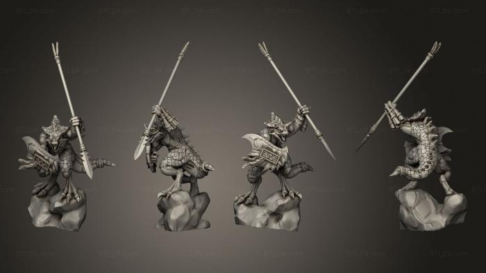 Military figurines (SAURUS WITH SPEAR 15, STKW_12014) 3D models for cnc