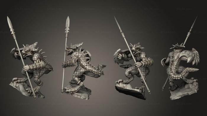 Military figurines (SAURUS WITH SPEAR 17, STKW_12015) 3D models for cnc