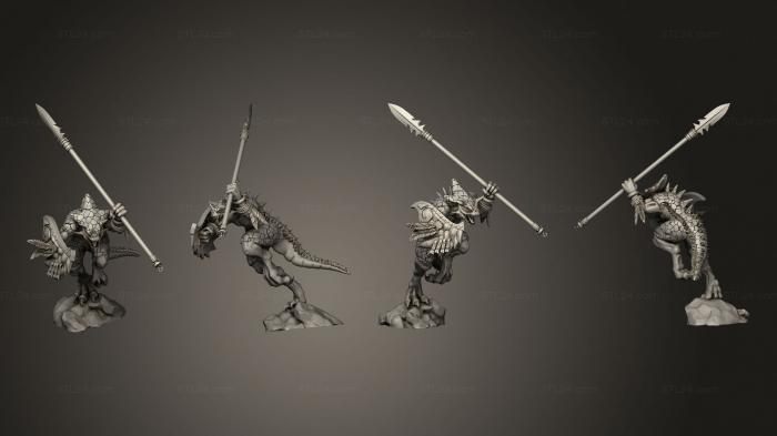 Military figurines (SAURUS WITH SPEAR 18, STKW_12016) 3D models for cnc