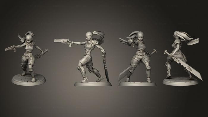 Military figurines (Sci Fi Girl, STKW_12077) 3D models for cnc