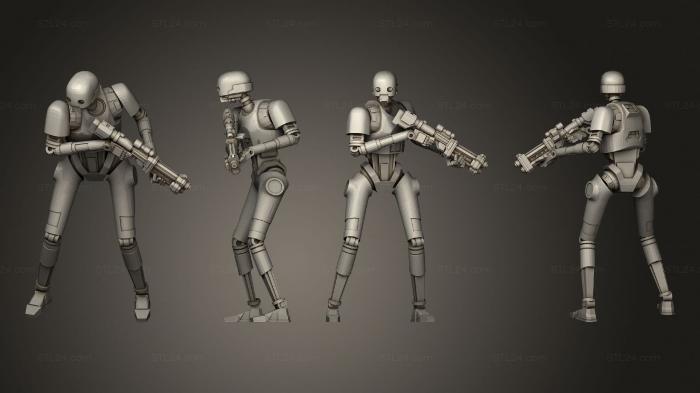 Military figurines (security droids pose 3, STKW_12173) 3D models for cnc