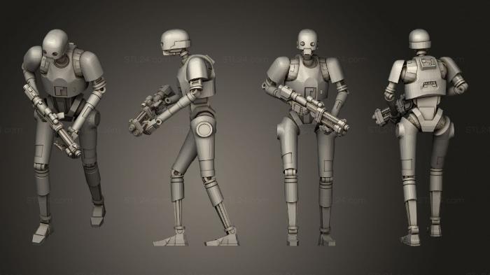 Military figurines (security droids pose 4, STKW_12174) 3D models for cnc