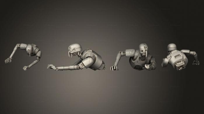 Military figurines (security droids pose 7, STKW_12177) 3D models for cnc
