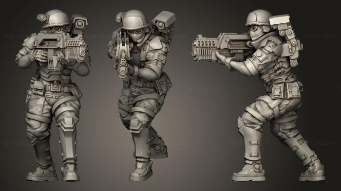 Military figurines (Human Female Colonist Marine Kiki, STKW_1220) 3D models for cnc