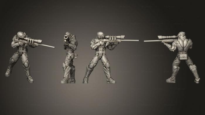 Статуэтки военные (Закованный в Тень Дальнобойщик 01, STKW_12207) 3D модель для ЧПУ станка