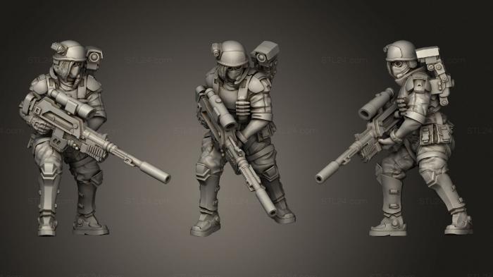 Military figurines (Human Female Colonist Sniper Judith, STKW_1222) 3D models for cnc