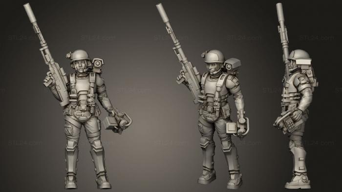 Military figurines (Human Female Space Marine Obrey, STKW_1223) 3D models for cnc