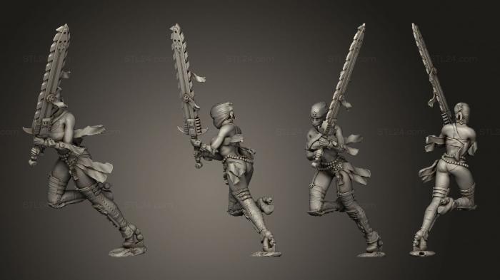 Military figurines (Sisters of the Holy Chain Saw 03, STKW_12344) 3D models for cnc