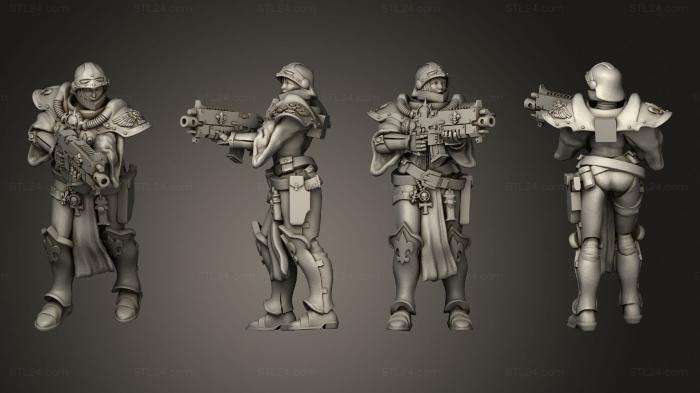 Статуэтки военные (Сестры Базового солдата Sis, стреляющие в Открытом Шлеме, STKW_12346) 3D модель для ЧПУ станка