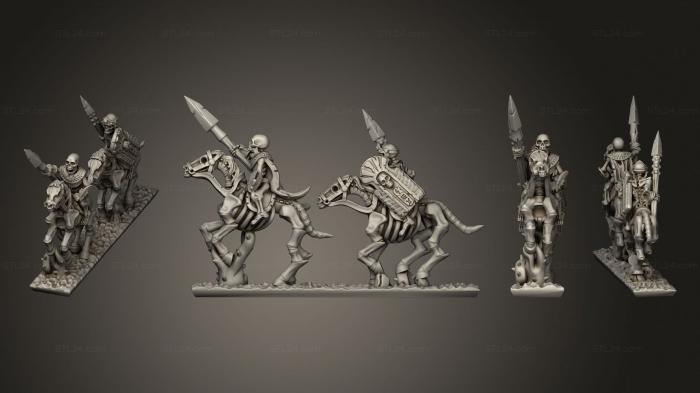 Military figurines (Skeleton Cavalry Spear 08, STKW_12393) 3D models for cnc