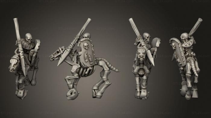 Military figurines (Skeleton Cavalry Spear 13, STKW_12398) 3D models for cnc
